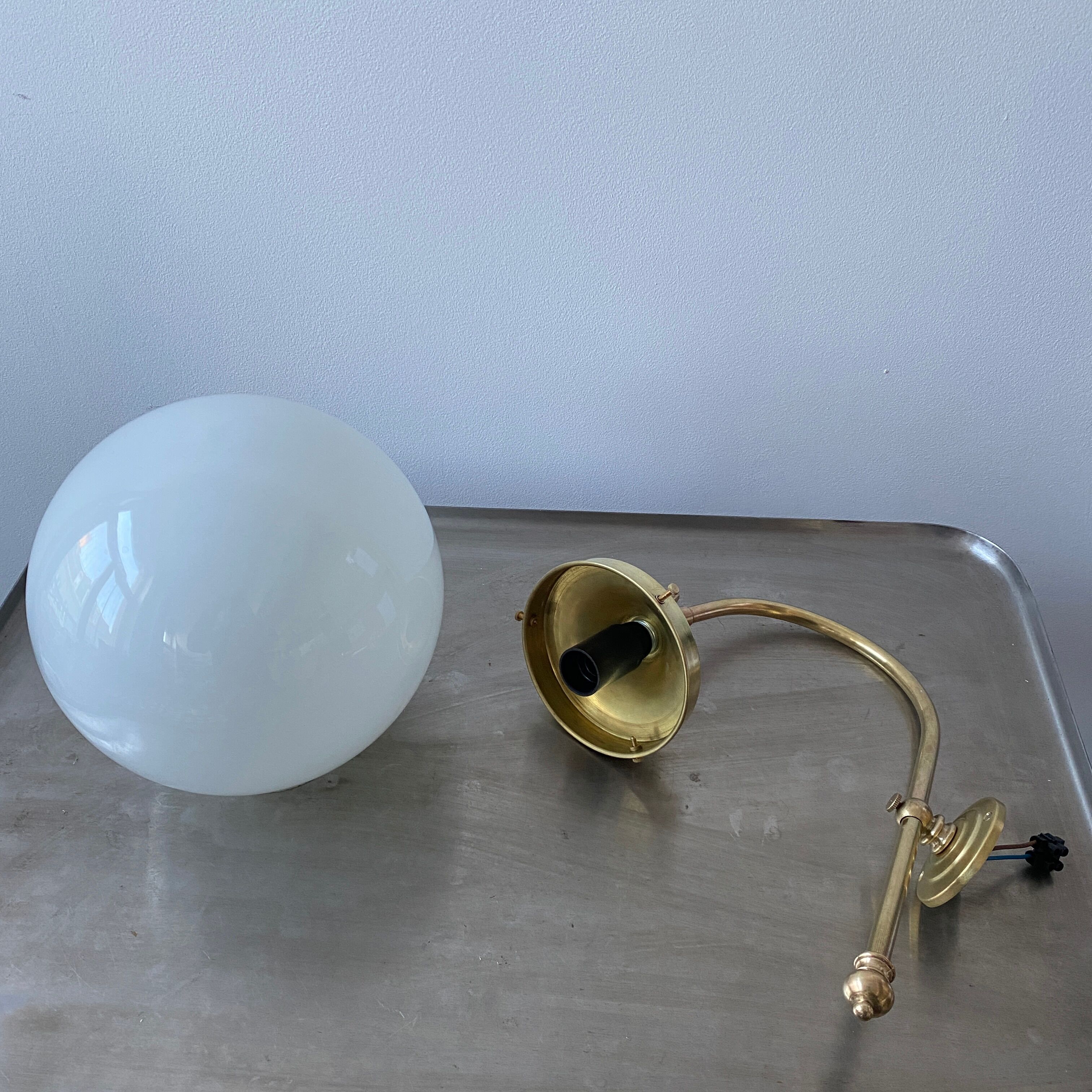 Lot 2 vintage opaline wall lamps