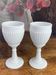 Footed glasses, white opaline chalices