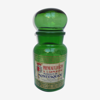 Pot apothicaire vert avec étiquette