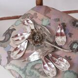 Spanish flower ashtray from the 60s/70s in silver metal