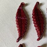 Handmade ceramic knife holder leaf decoration bohemian countryside