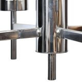 Vintage chandelier in chrome metal and glass