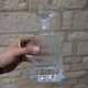 Old square crystal carafe with a stopper, 1 litre.