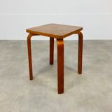 Scandinavian curved wood stool 50s