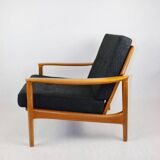 Danish Black Boucle Lounge Chair, 1970s