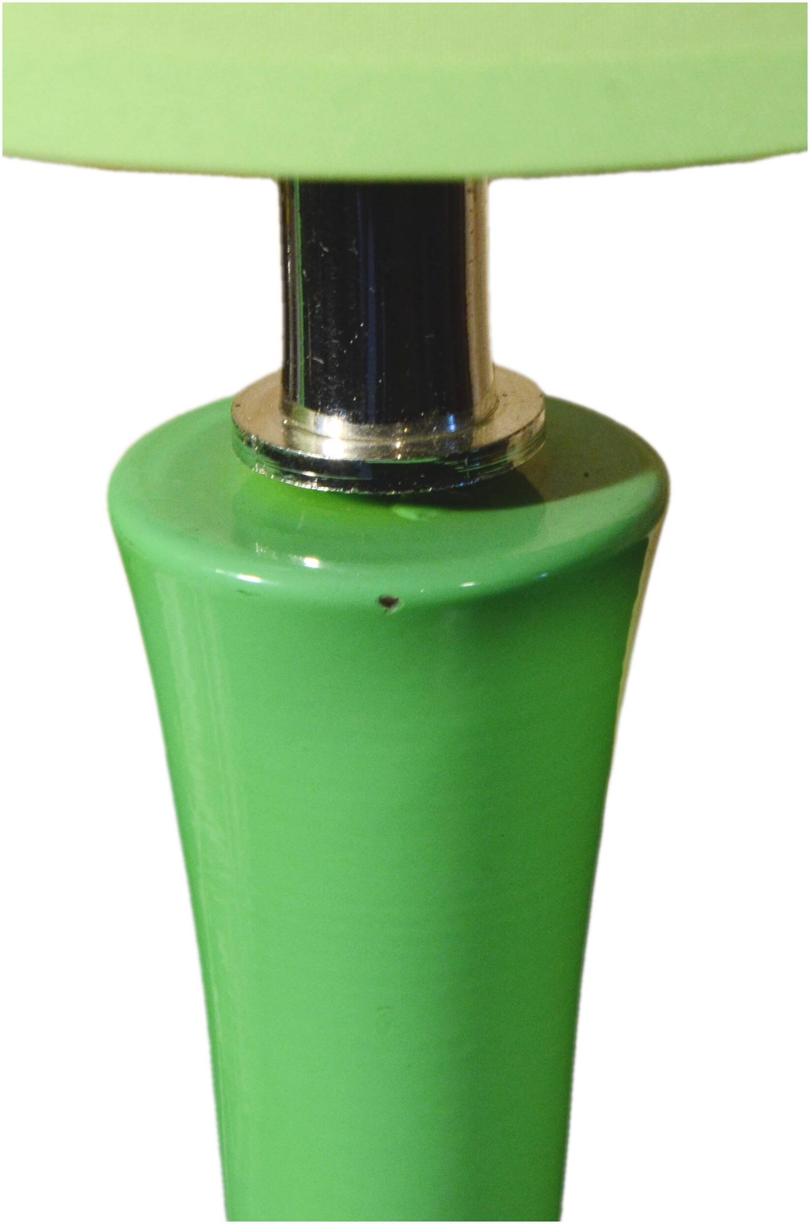 Green apple metal bedside lamp, in the style of Laurel.