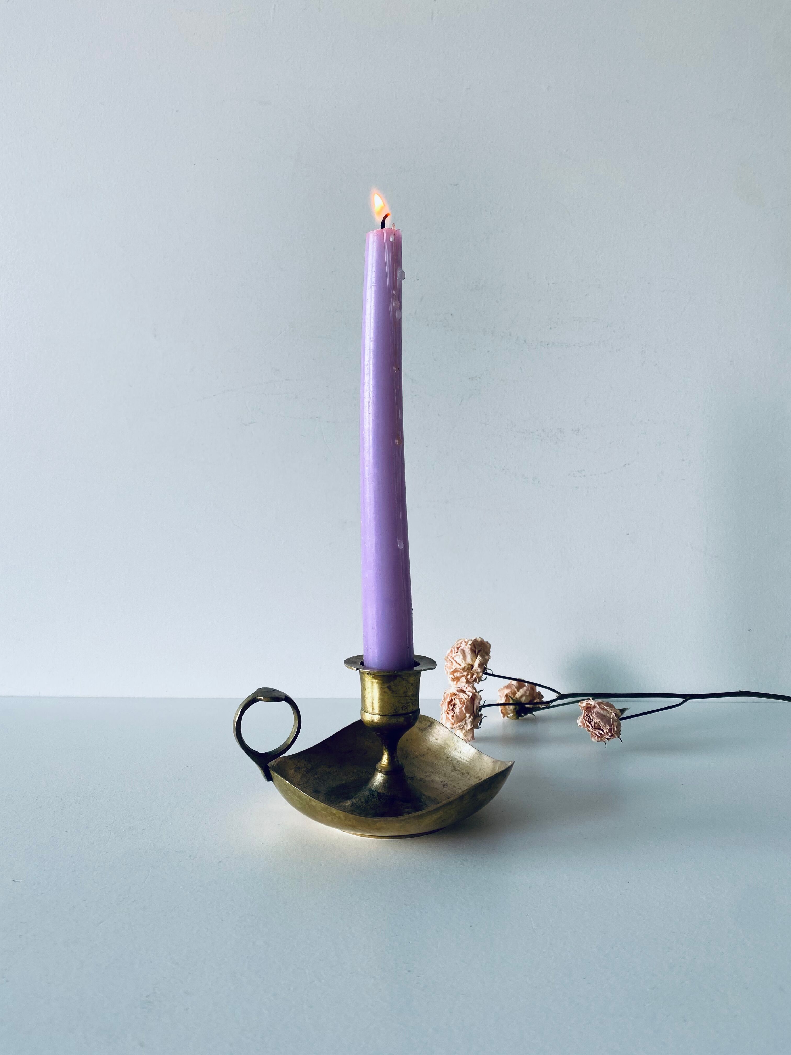 Old brass candlestick