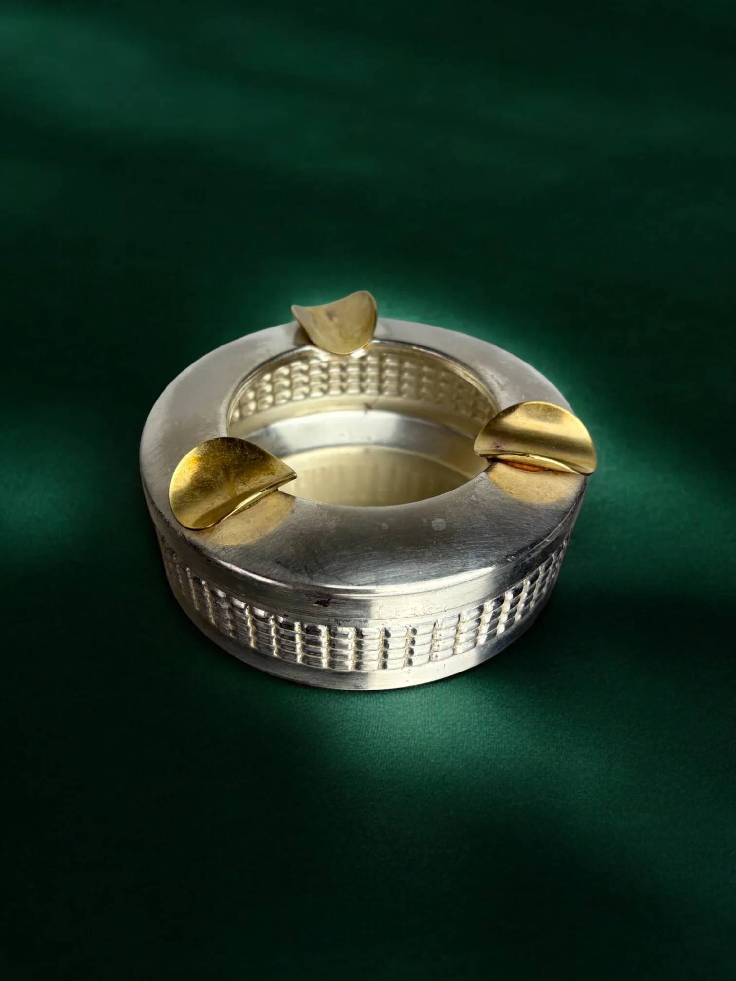 Silver plated ashtray, Maria Pergay's style, France, 1970s