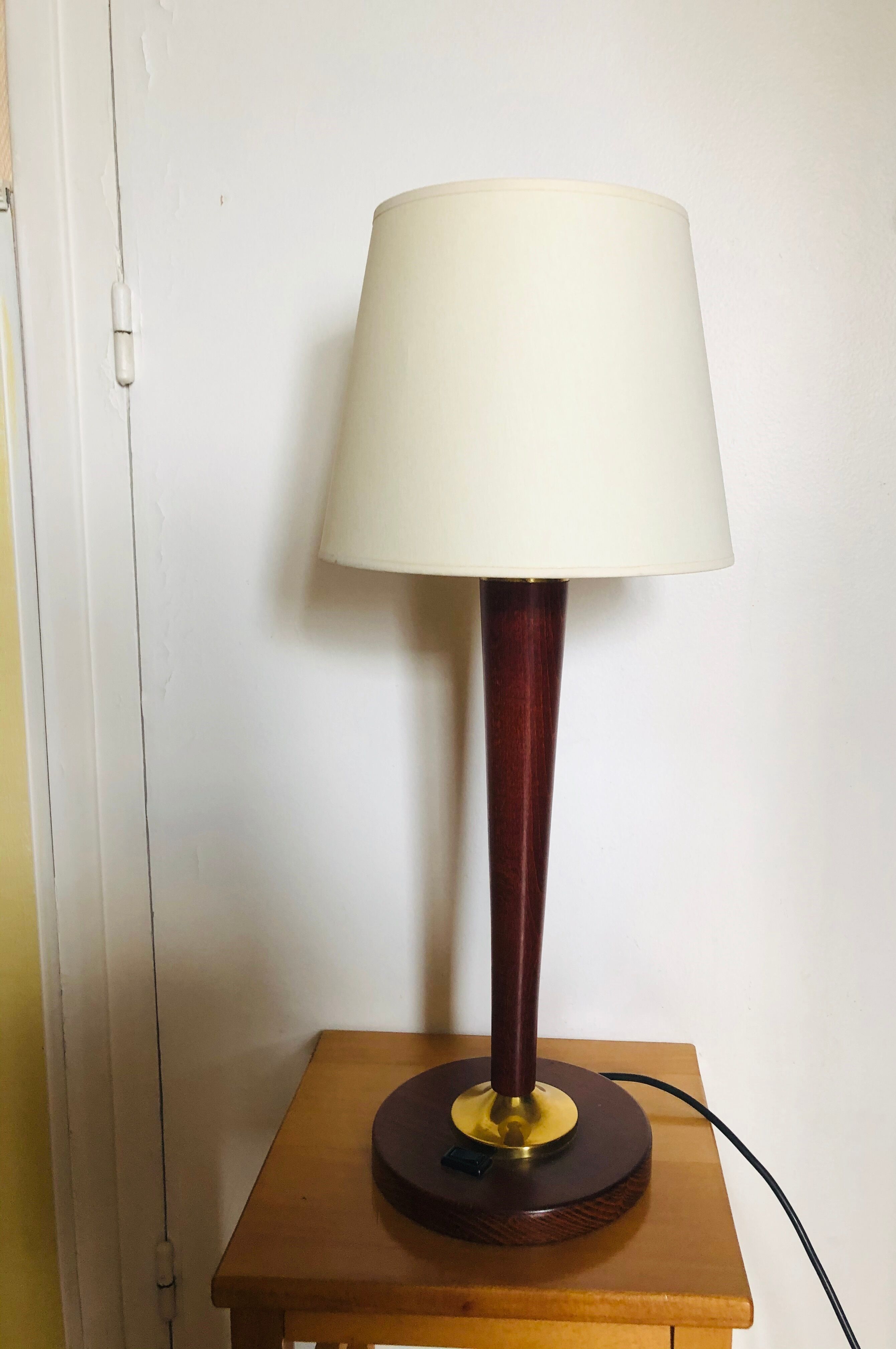 Vintage wooden foot lamp