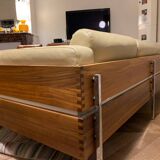 Beige leather canapé by Robin Day for Habitat