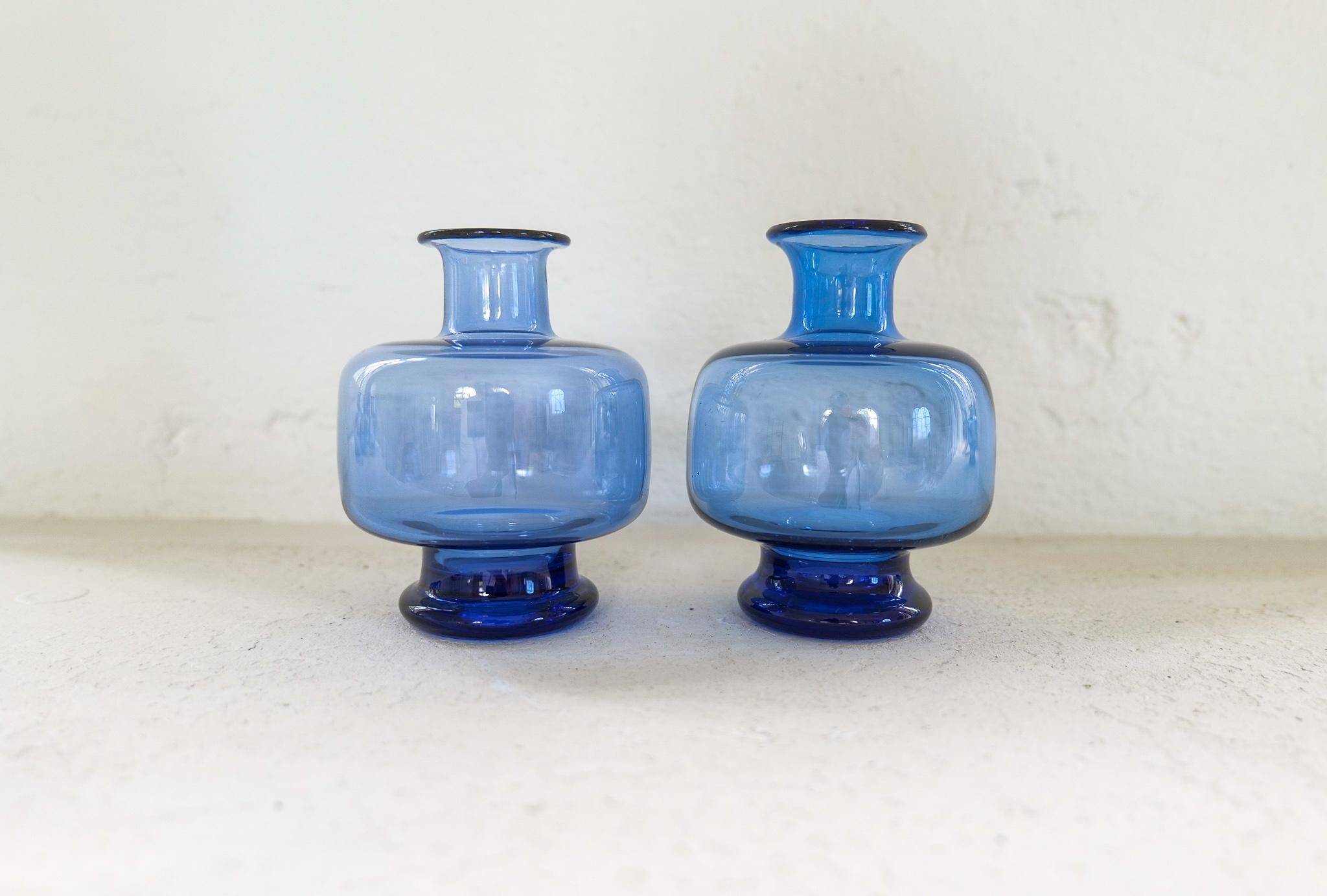 7 vases midcentury modern par Per Lutken pour Holmegaard, Danemark
