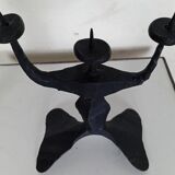 Shabbat candlestick by David Palombo in forged metal