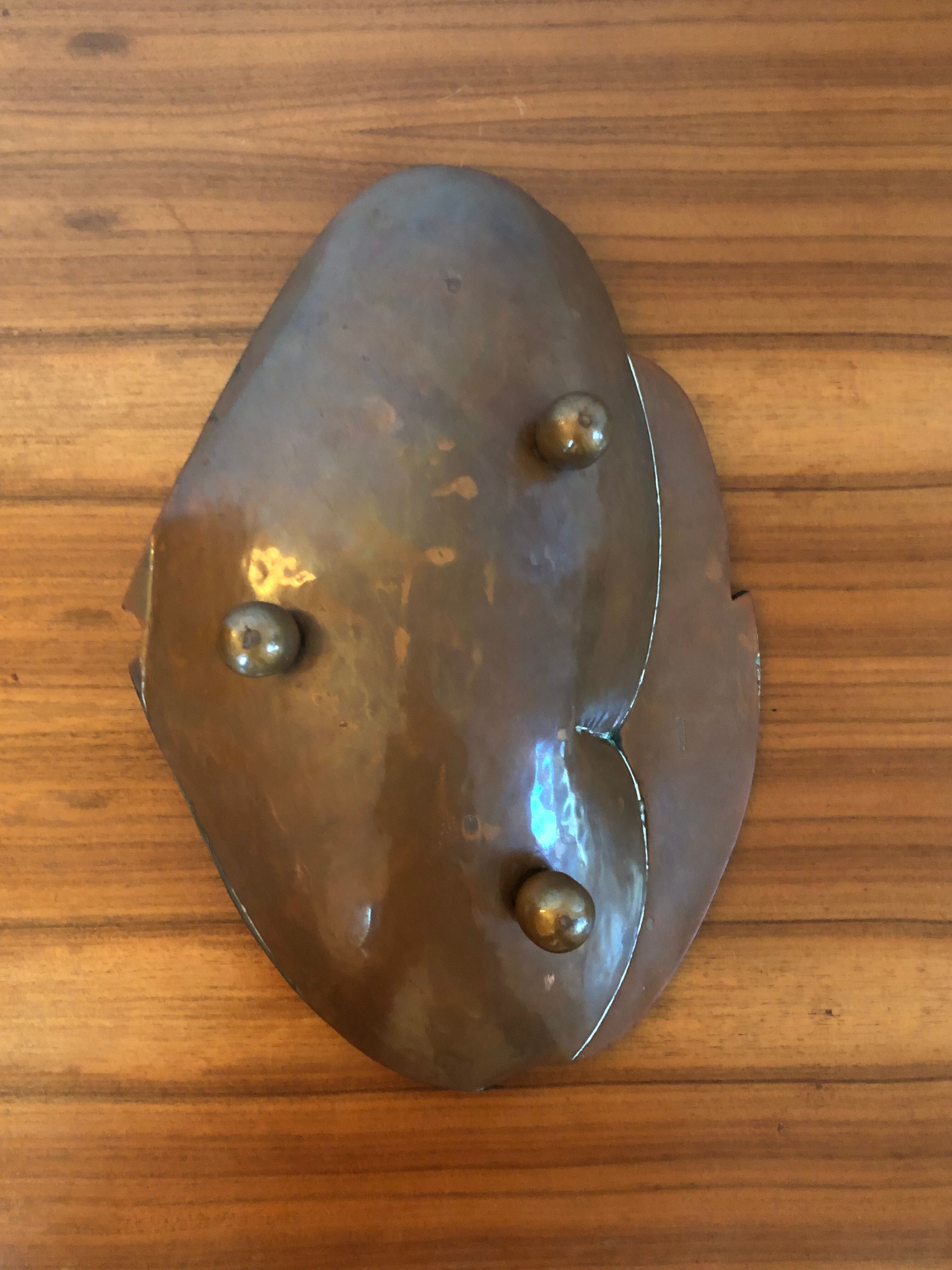 "Fish" cut in copper and mother-of-pearl by G. Espinosa, Mexico 60s