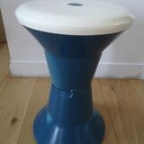 Stool style tam tam 80s plastic blue and white