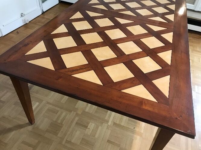 Roche Bobois cherry and Bourgogne tile dining table