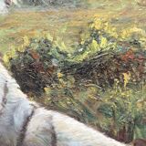 Oil on canvas, resting tiger