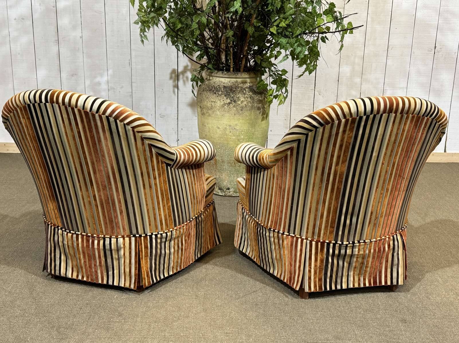 Pair of Napoleon III style crapaud armchairs - work from the 1950s