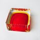 Red and yellow cubic Sommerso ashtray by Seguso, Murano, Italy, 1970