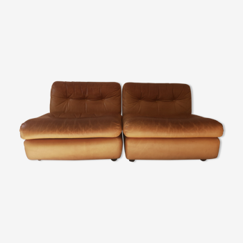 Leather sofa, Amanta model by Mario Bellini for B&B Italia, 1970