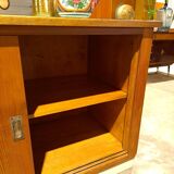 meuble de métier en bois ancien avec lame en formica