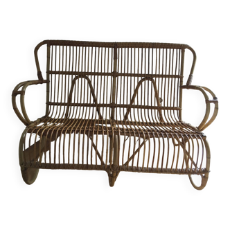 Rattan bench 1970