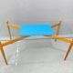 Table basse en verre avec cadre en bois, années 1960, Tchécoslovaquie