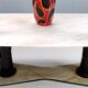 Dining table with a portuguese pink marble top