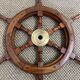 Rudder bar wheel boat in wood and brass "Comptoir des Indes" shelf