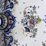 Oval dish with Desvres Fourmaintraux Rouen decoration