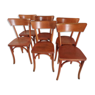 Series of 6 Baumann bistro chairs