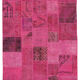 Handwoven anatolian contemporary 203 cm x 302 cm pink patchwork carpet