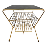 Magazine holder side table - vinyl holder