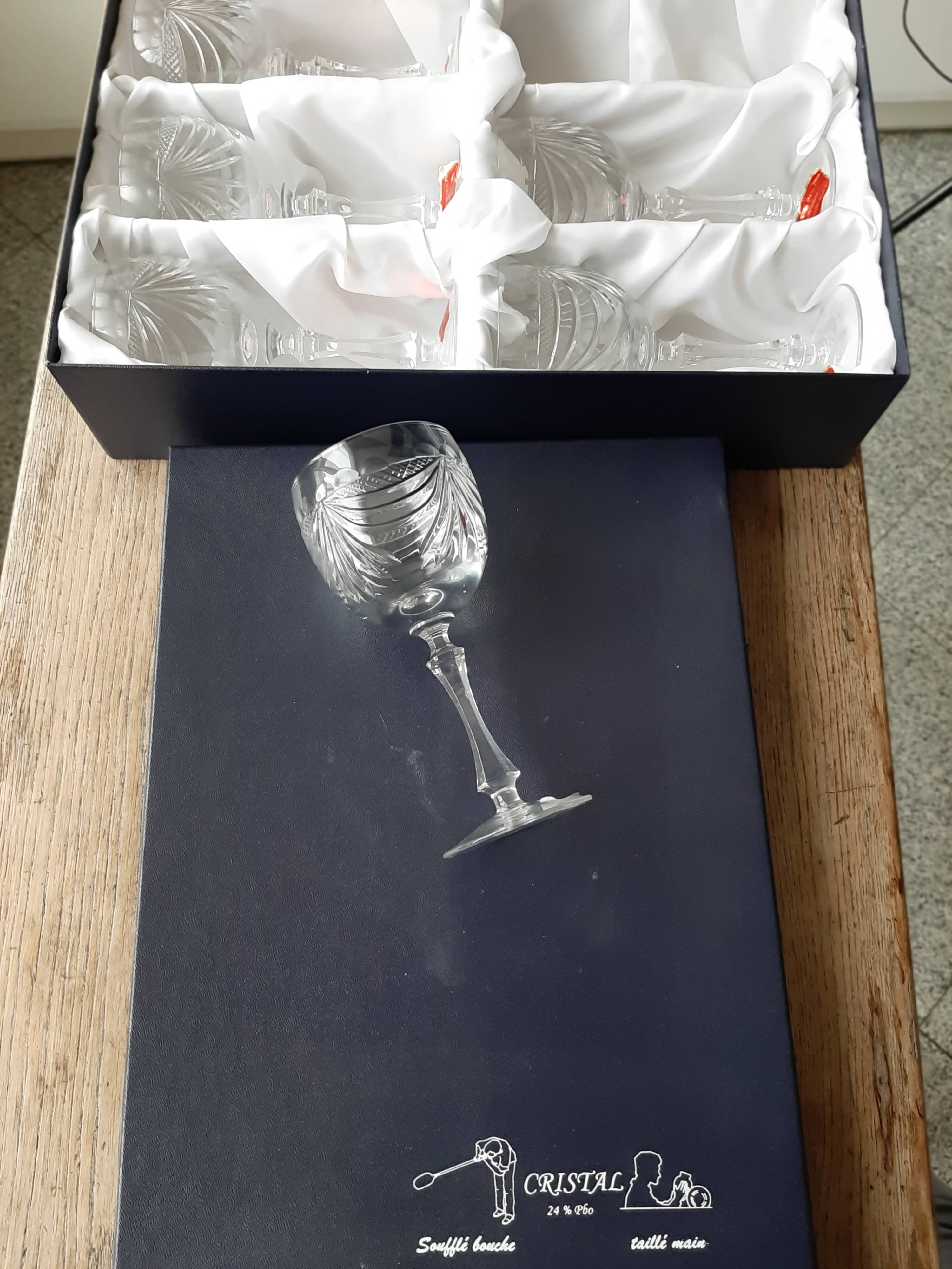 Coffret 6 verres à eau cristal de lorraine