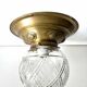 Scandinavian Art Deco Ceiling Lamp in Brass & Glass