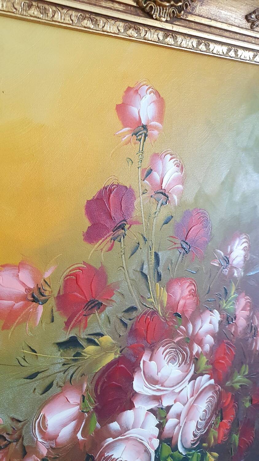 Large painting "bouquets of roses" - signed oil on canvas