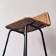 Low model stool of wicker and metal by Rohé Noordwolde, The Netherlands 1960's