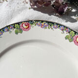 4 Digoin opaque porcelain plates with floral pattern "3984"