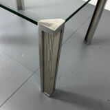 Mid Century Modern Regency Ghyczy Glass and Steel dining table or desk