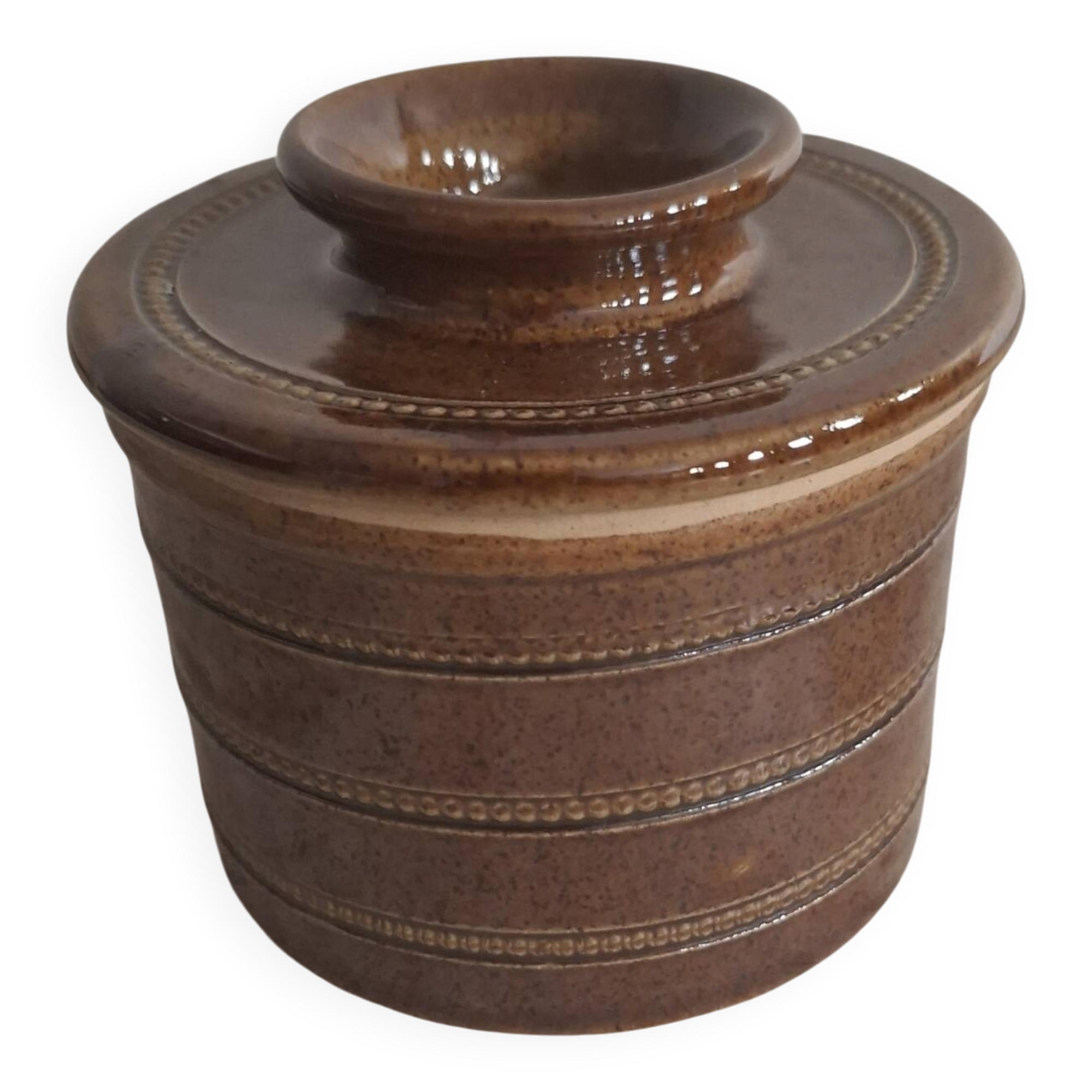 Water butter dish in stoneware