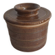 Water butter dish in stoneware