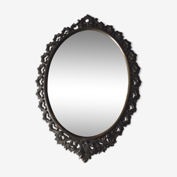 Vintage iron mirror with lace pattern 29x40cm