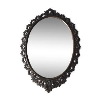 Miroir vintage en fer ajouré 29x40cm