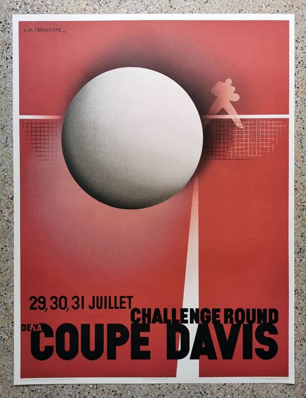 Affiche tennis coupe Davis Cassandre 69x91 cm