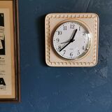 Vintage ceramic clock square silent wall clock "Quarz caramel"