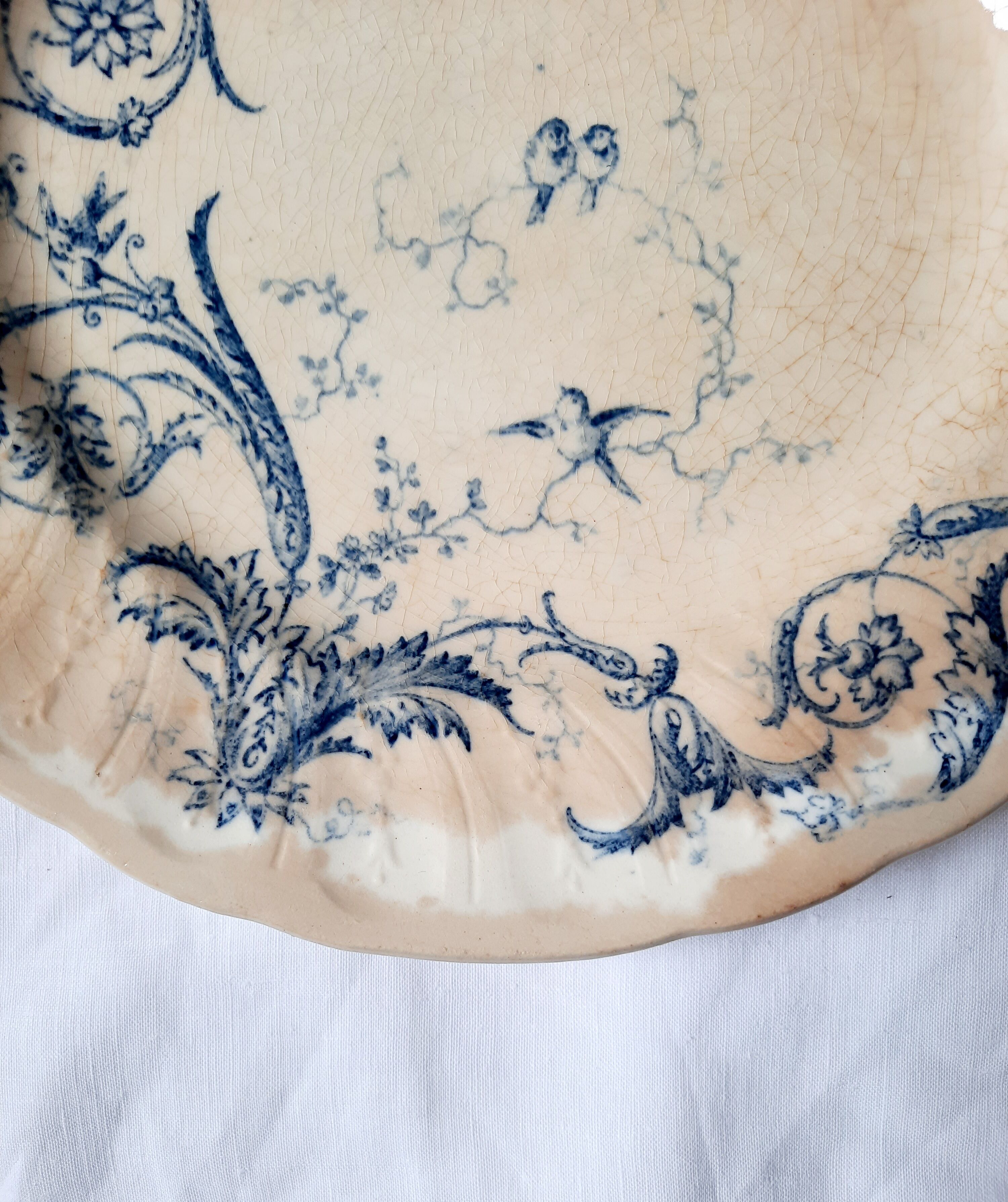 Antique dessert plates mismatched iron earth