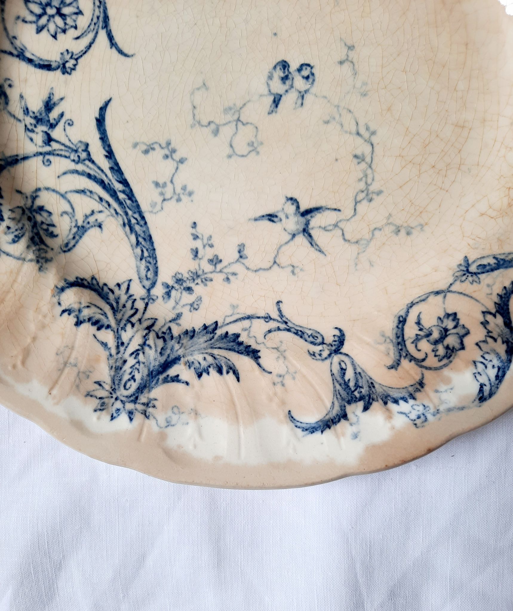 Antique dessert plates mismatched iron earth