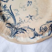 Antique dessert plates mismatched iron earth