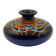 Vase galet en céramique émaillée polychrome vintage