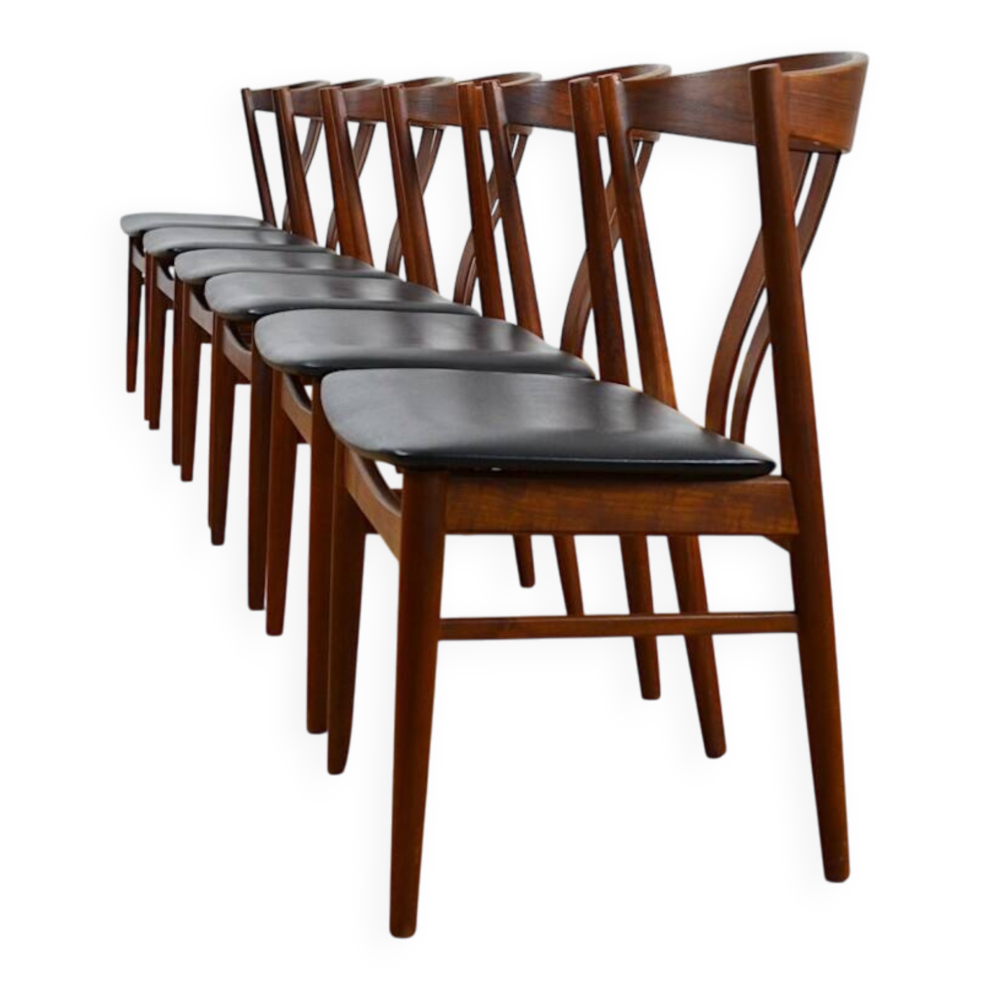 6 Chaises Danoise en Teck de Carl Ewent Ekstrom 1960