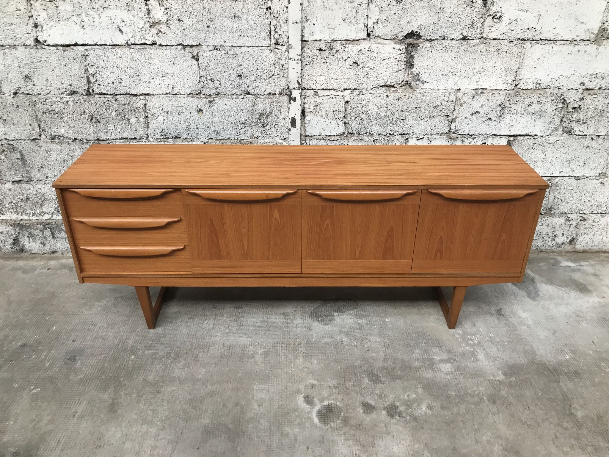 Small Scandinavian sideboard 1950-60 vintage design teak